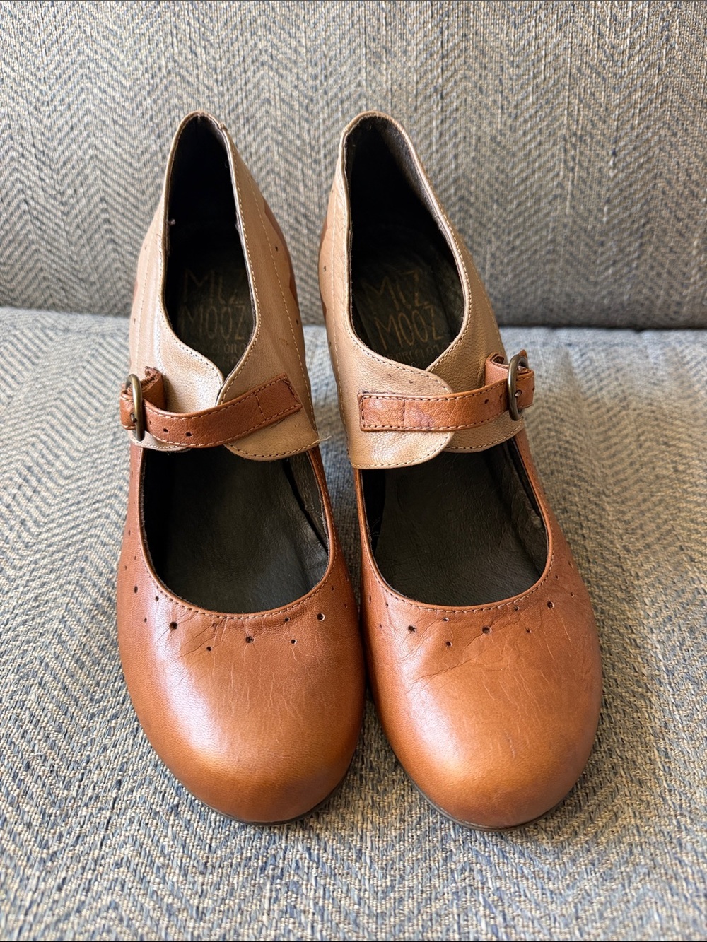 Miz Mooz Barcelona collection Women’s Brown Leather Mary Jane Heels Size: 39/8.5
